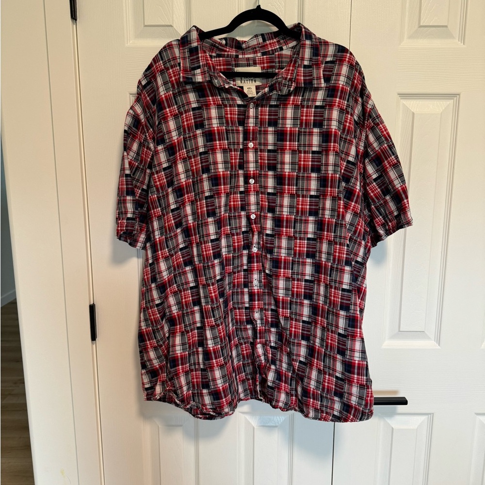 Men’s Short Sleeve Button Up Casual size 4XL